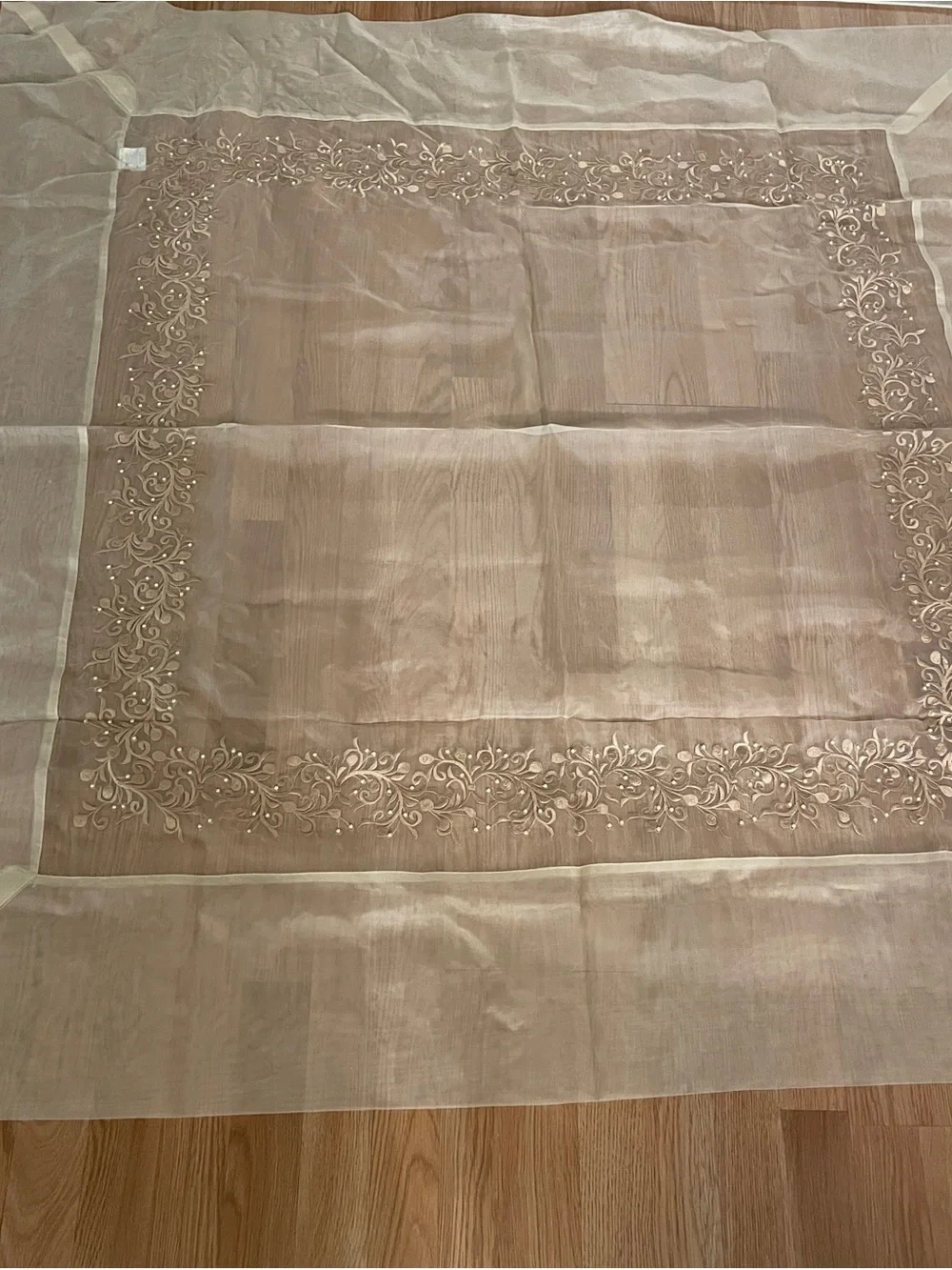 100% Pure Silk Large 60x60 Square Tablecloth Overlay OR Luxury Shawl Scarf